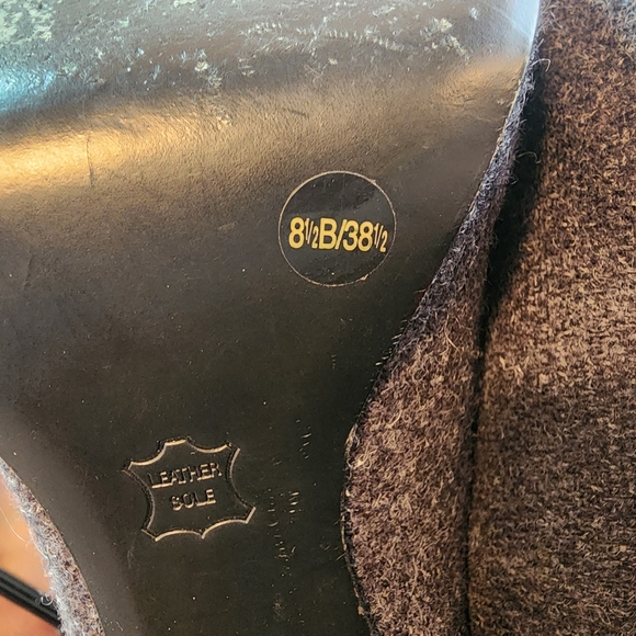 BCBGMAXAZRIA Platform Patent Leather Tweed Lace Up Peep Toe Booties Size 5.5B - Picture 7 of 8